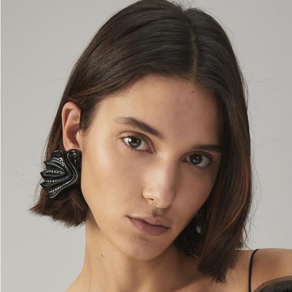 NWT TORY BURCH SWAN RESIN SWAROVSKI CRYSTAL EARRINGS - Picture 6 of 6